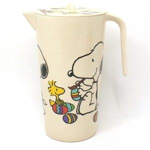 Peanuts Snoopy Woodstock Bamboo Fibre Pitcher Easter Eggs New